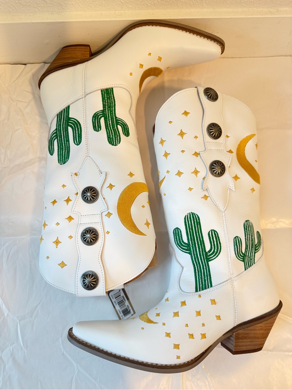 Dingo Pachita Celestial Western Boots NWT in White Size 8 - Picture 8 of 13